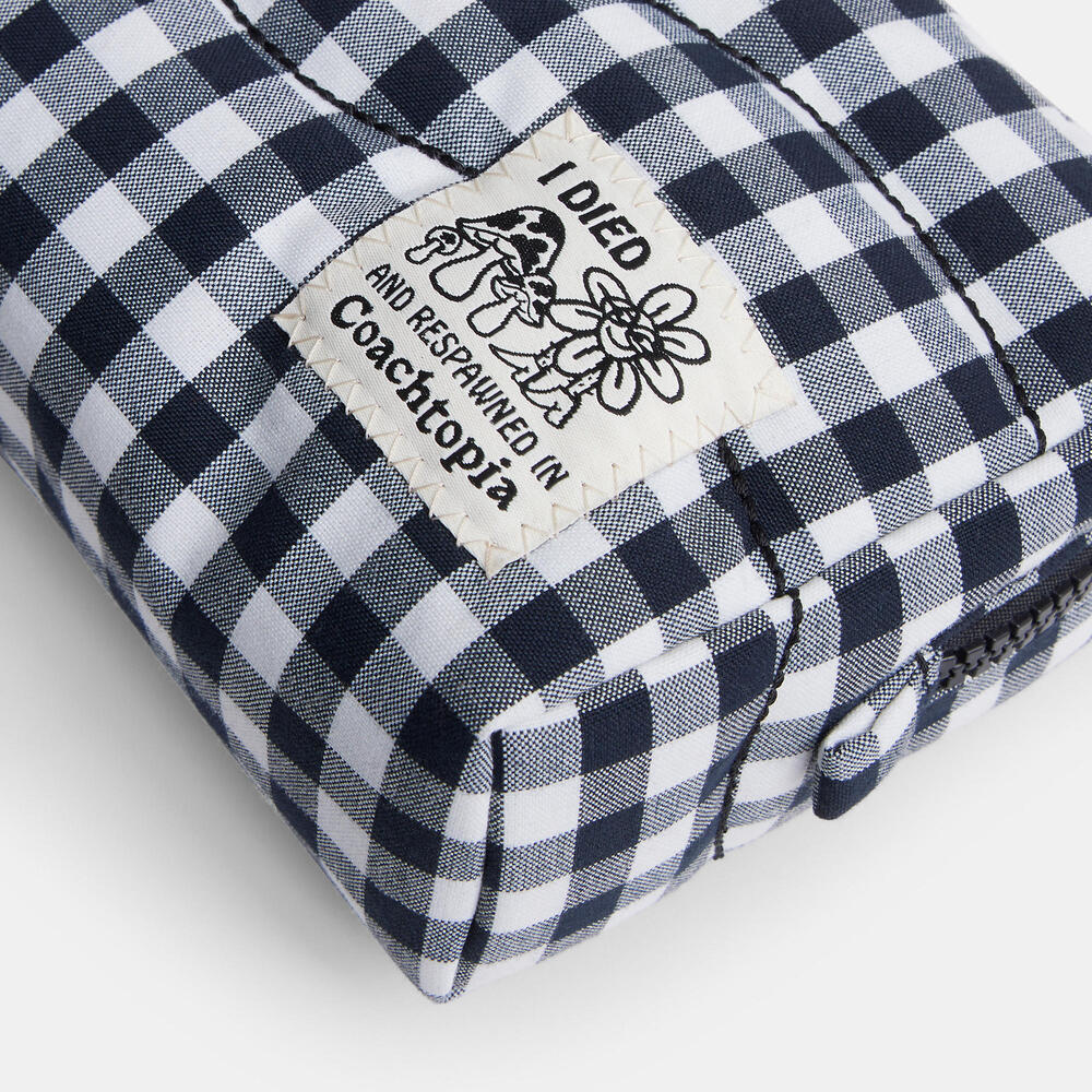 Coachtopia Loop Pouch In Recycled Polyester With Gingham Pattern - Picture 4 of 16